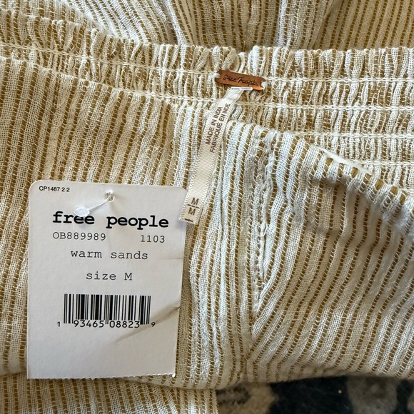 NWT Free People “See You Again” Smocked Pants – Warm Sands, Size M - Picture 8 of 9